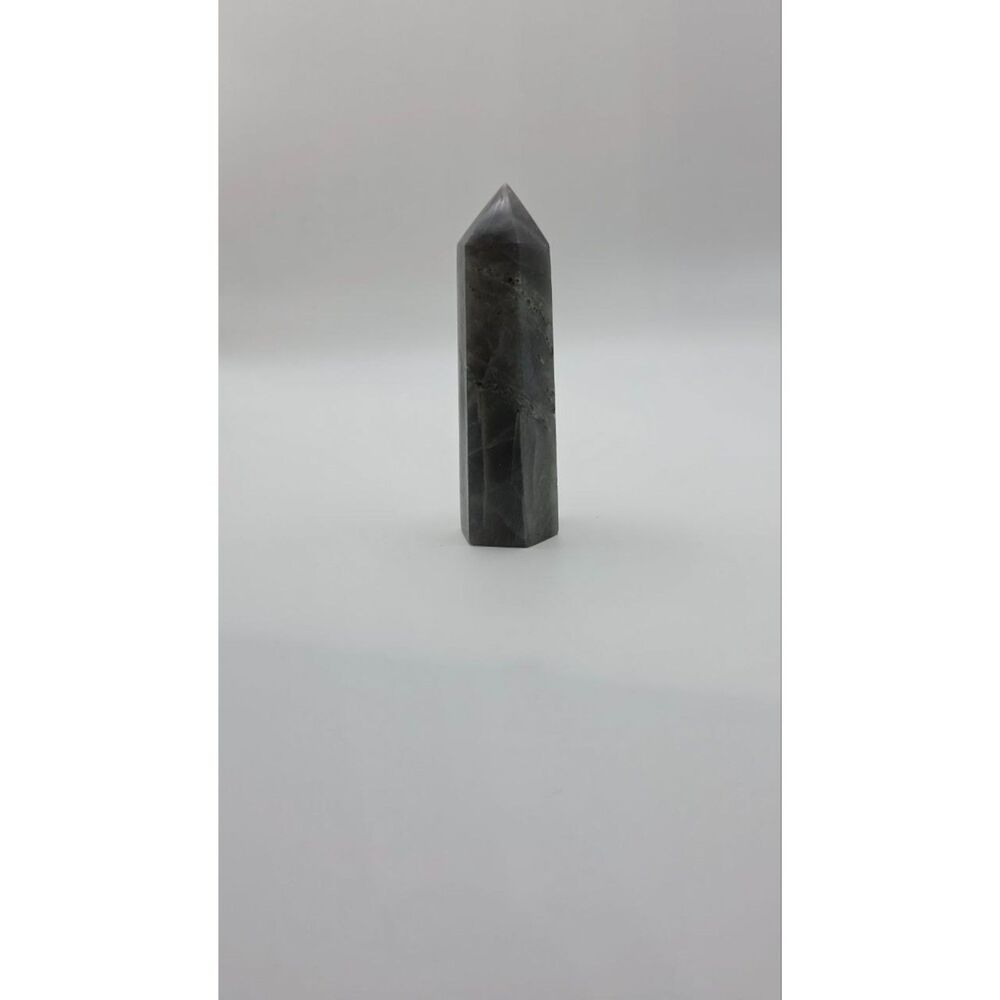 Labradorite Crystal Tower Gray Green Polished Obelisk Point